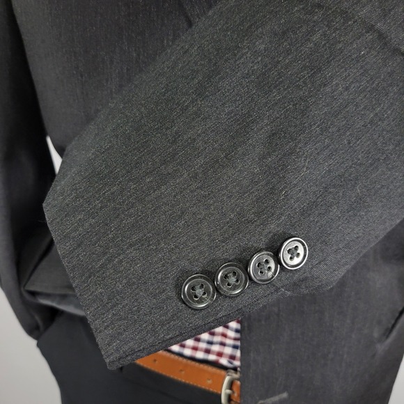 JOS A BANK Men's Sport Coat‎ Blazer Two Button Gordon Charcaol Gray 42R - Picture 10 of 14